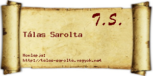 Tálas Sarolta névjegykártya